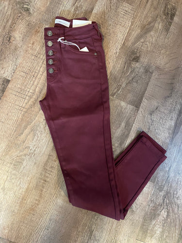 KanCan Maroon High Rise Skinny