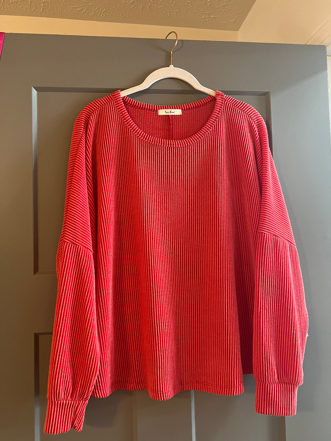 Red Ribbed Longsleeve